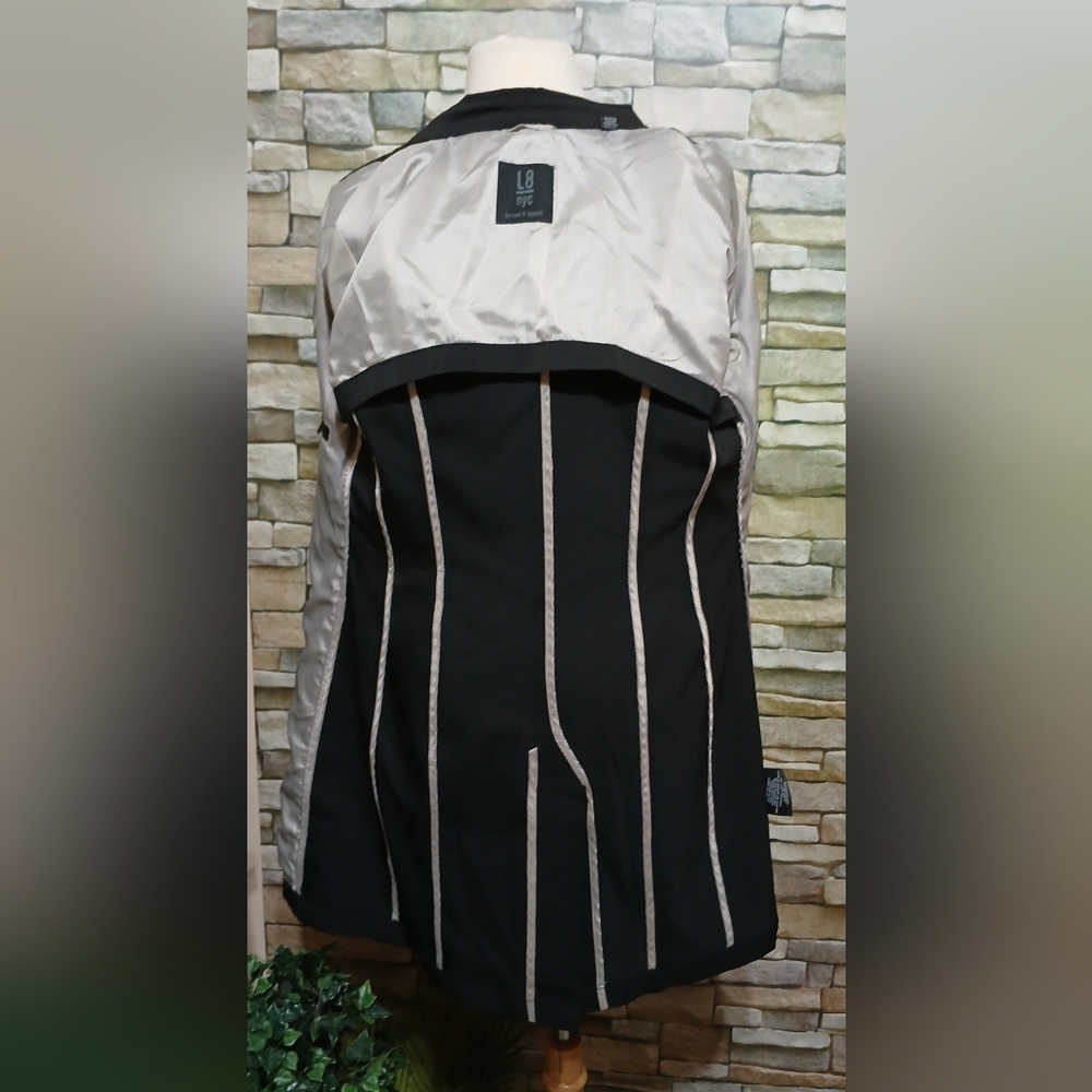 Like New L8 Medium Womens Classic Black Trench Coat - Picture 3 of 7